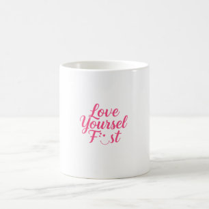Caneca De Café Design Inspiracional de amor próprio