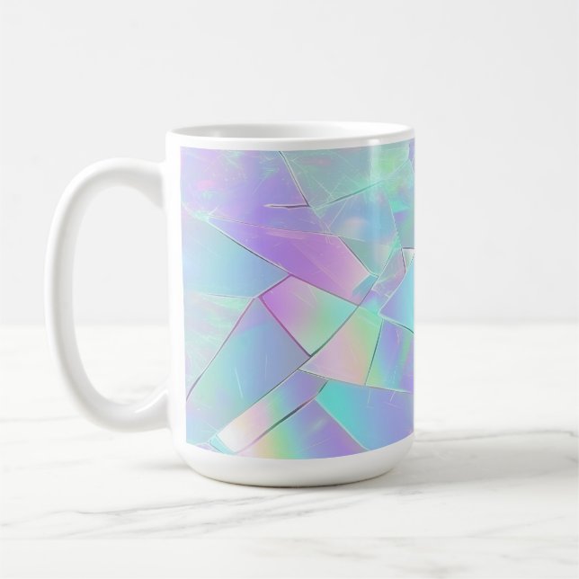Caneca De Café Design Iridescente Azul e Roxo (Esquerda)