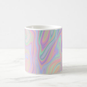 Caneca De Café Design iridescente líquido abstrato da cor Pastel