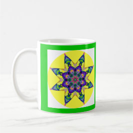 Caneca De Café Design Kaleidoscopic 4 da mandala da aguarela A28