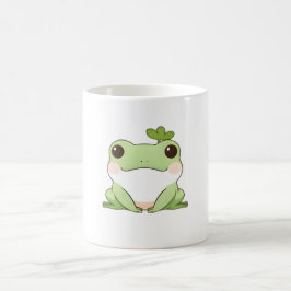 Caneca De Café Design Kawaii de Sapo Chibi Simples e Fofo