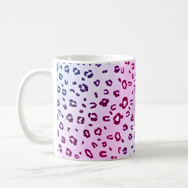 Caneca de café design-leopardo-púrpura personaliza (Esquerda)