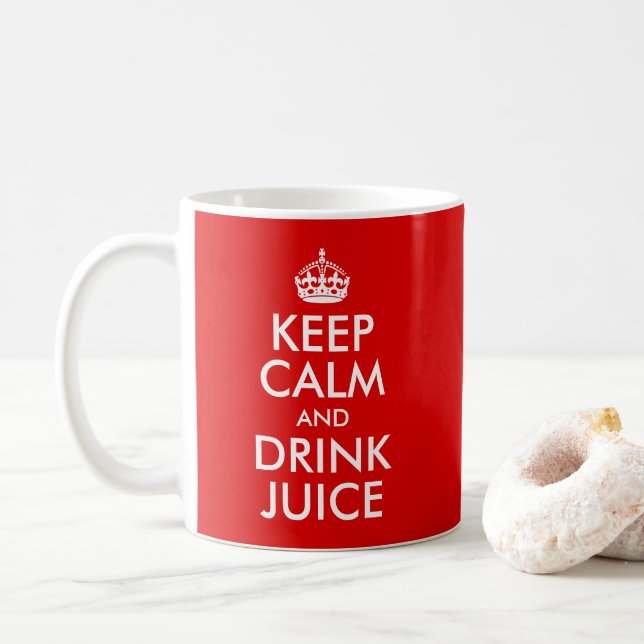 Caneca De Café Design, mantenha a calma e beba suco (Com Donut)