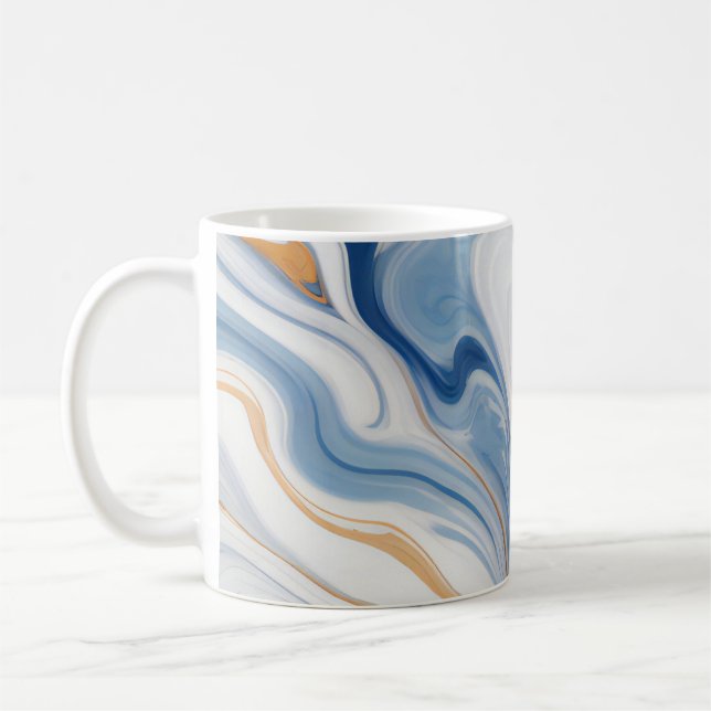 Caneca De Café Design Marinho Marble (Esquerda)