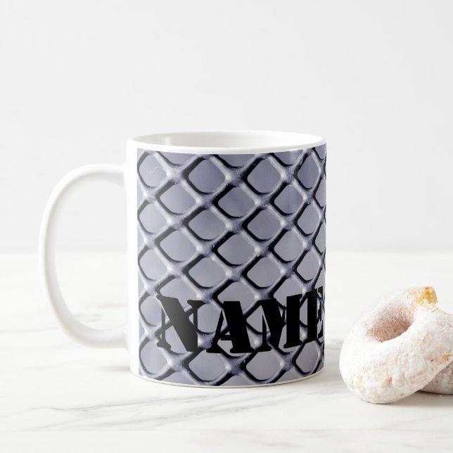 Caneca De Café Design Metálico Personalizado - Mug de Café (Com Donut)