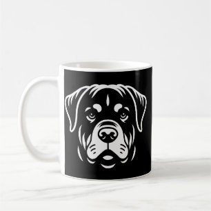 Caneca De Café Design Minimalista da Face do Rottweiler � Arte de