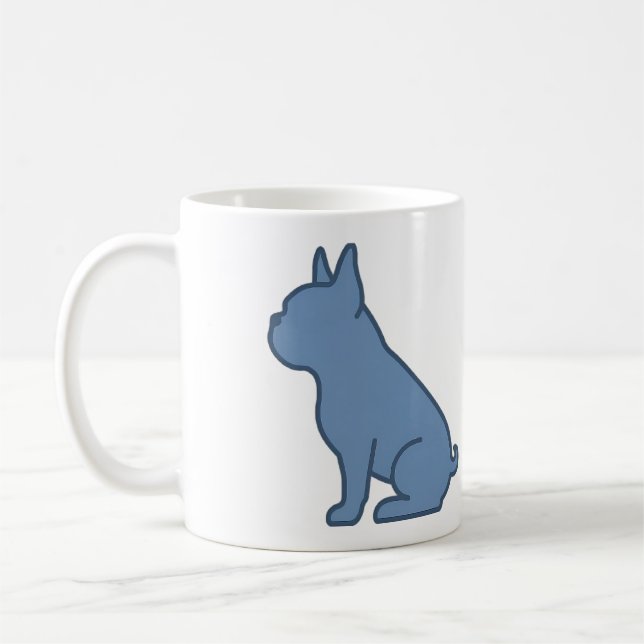 Caneca De Café Design Minimalista de Bulldog Francês (Esquerda)