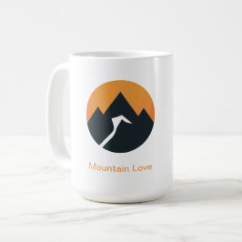 Caneca De Café Design Minimalista de Pôr do Sol nas Montanhas