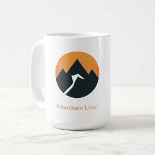 Caneca De Café Design Minimalista de Pôr do Sol nas Montanhas