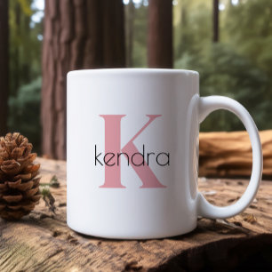 Caneca De Café Design Mínimo Cuido Inicial Monograma