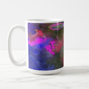Caneca De Café Design Monograma de fusão azul