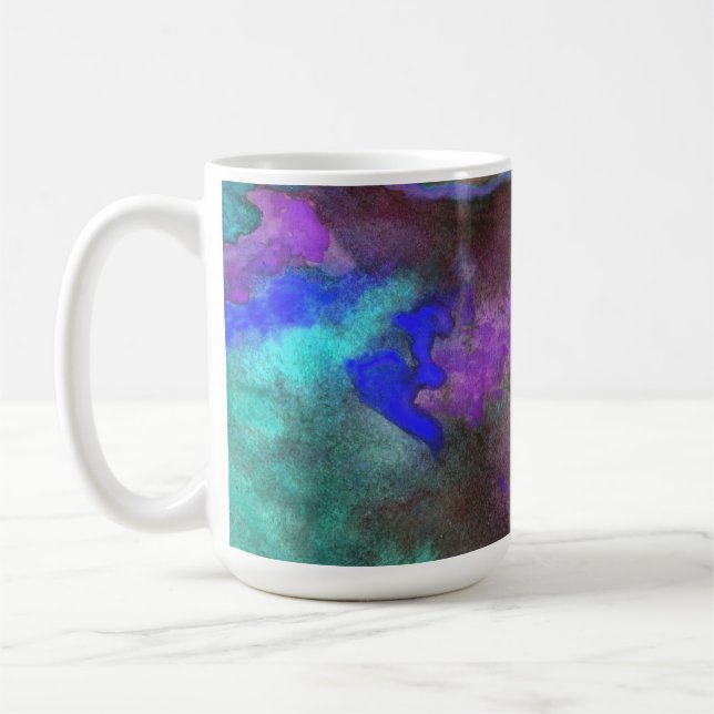 Caneca De Café Design Monograma de Fusão Teal (Esquerda)