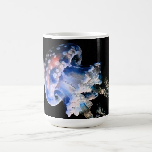 Caneca De Café Design Monograma de Peixe-Geleia Azul (Centro)
