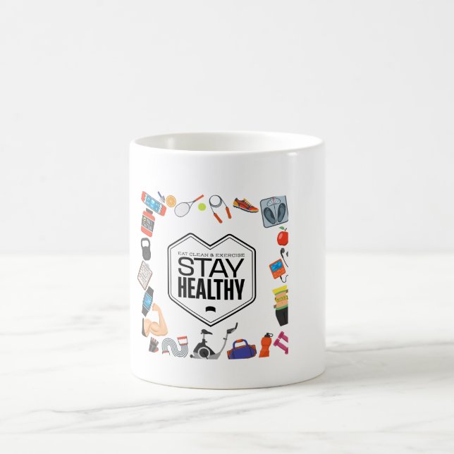 Caneca De Café design motivacional para manter a saúde (Centro)
