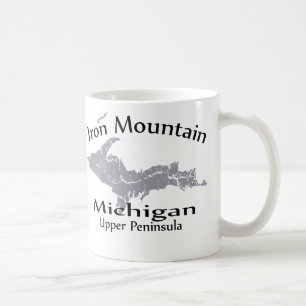 Caneca De Café Design Mug de Mapa de Ferro Mountain Michigan