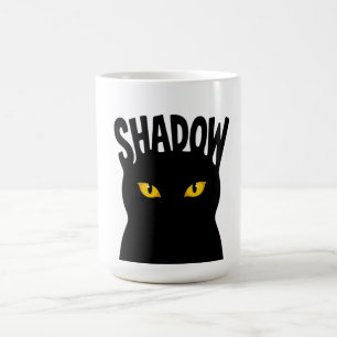 Caneca De Café Design Olhos de Gato Preto Misterioso