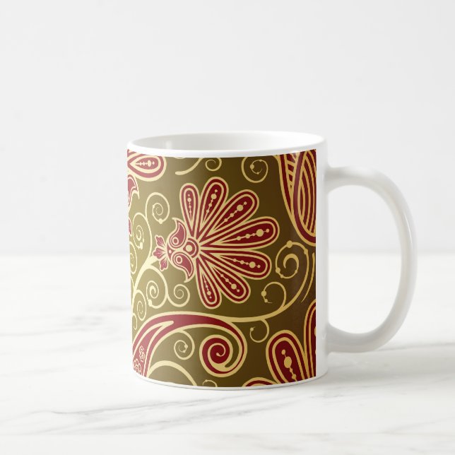 Caneca De Café Design Ornamentado barroco (Direita)