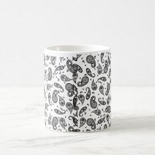 Caneca De Café Design Paisley Personalizar cor de fundo e texto