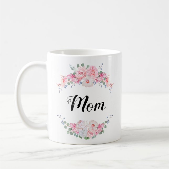 Caneca De Café Design personalizado com beira floral (Esquerda)