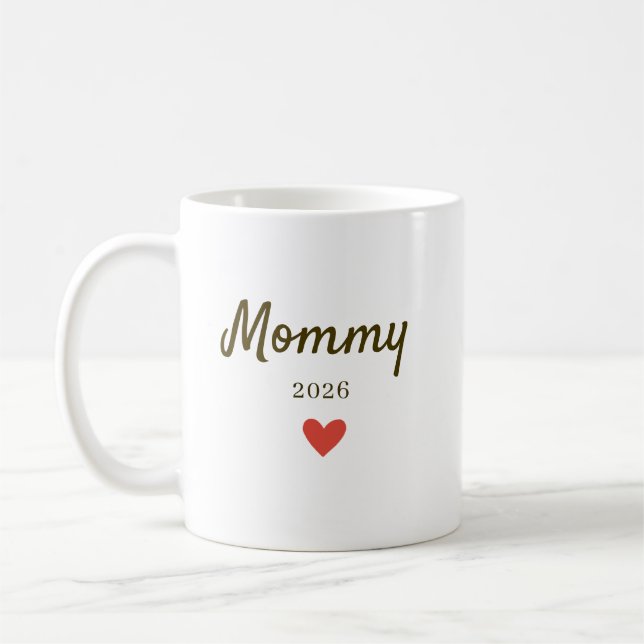 Caneca De Café Design Personalizado de Amor de Mamãe com Ano (Esquerda)