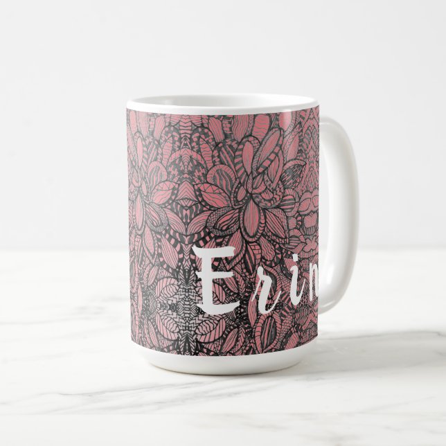 Caneca De Café Design personalizado de café com esboço manual (Frente Esquerda)
