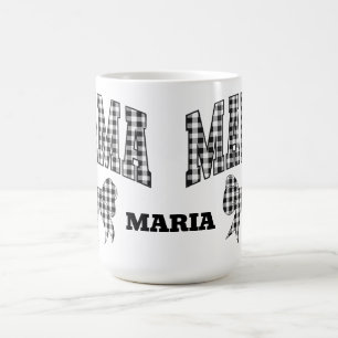 Caneca De Café Design Personalizado de Nome de Mamãe com Laço