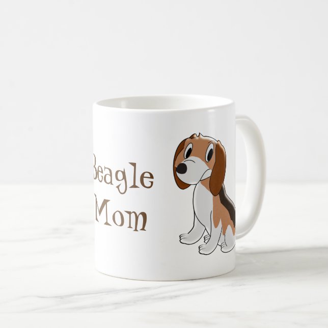 Caneca De Café Design personalizado do cachorro Beagle (Frente Esquerda)