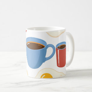 Caneca De Café Design plano moderno de torrada e café de ovos de