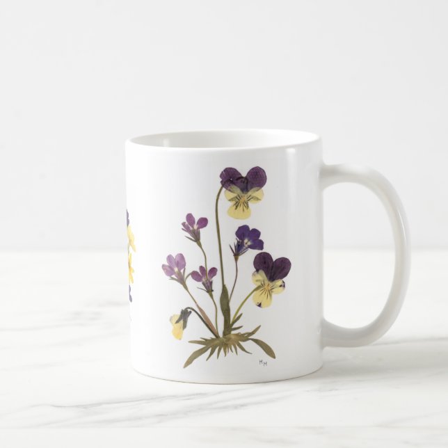 Caneca De Café Design pressionado das flores (Direita)