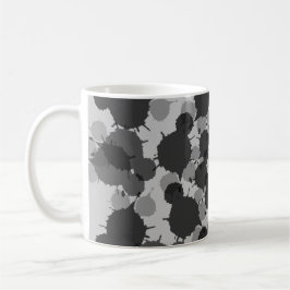Caneca De Café design preto-abstrato e-cinza
