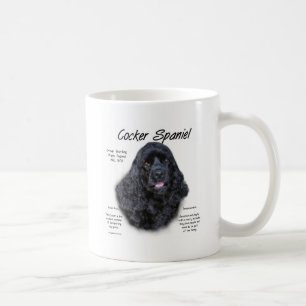 Caneca De Café Design (preto) da história de cocker spaniel