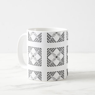 Caneca De Café Design preto e branco, minimalista geométrico 