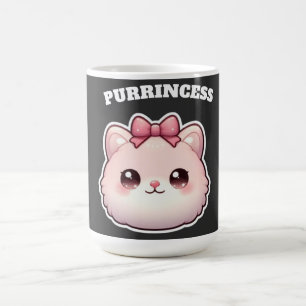 Caneca De Café Design Princesa Fofa Arco de Gatinho Rosa