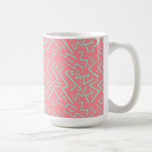 Caneca De Café Design Psicodélico Retro Rosa e Verde