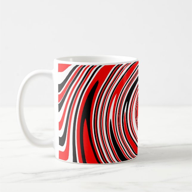 Caneca De Café Design psíquico branco-vermelho e preto (Esquerda)