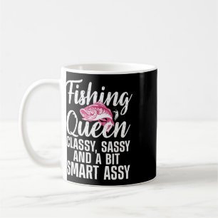 Caneca De Café Design Rainha da Pesca Engraçado Para Mulheres Sen