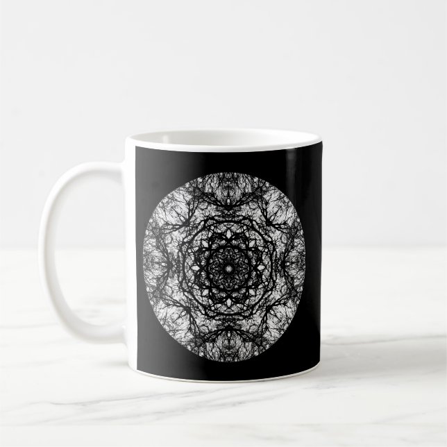 Caneca De Café Design redondo extravagante no preto (Esquerda)