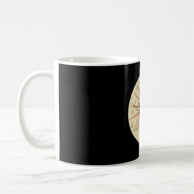 Caneca De Café Design Retro Boho de Explosão Solar (Esquerda)
