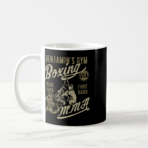 Caneca De Café Design Retro de Benjamin para Academia de Boxe Mma