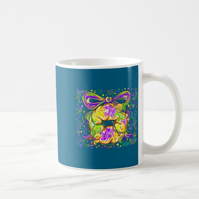 Caneca De Café Design Retro de Bolo Rei do Carnaval (Direita)