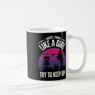 Caneca De Café Design Retro de Disc Golf para Mulheres Meninas Di