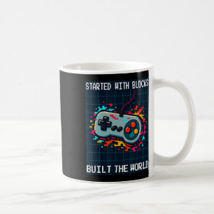 Caneca De Café Design Retro Gamer Para Homens Começou Com Blocos