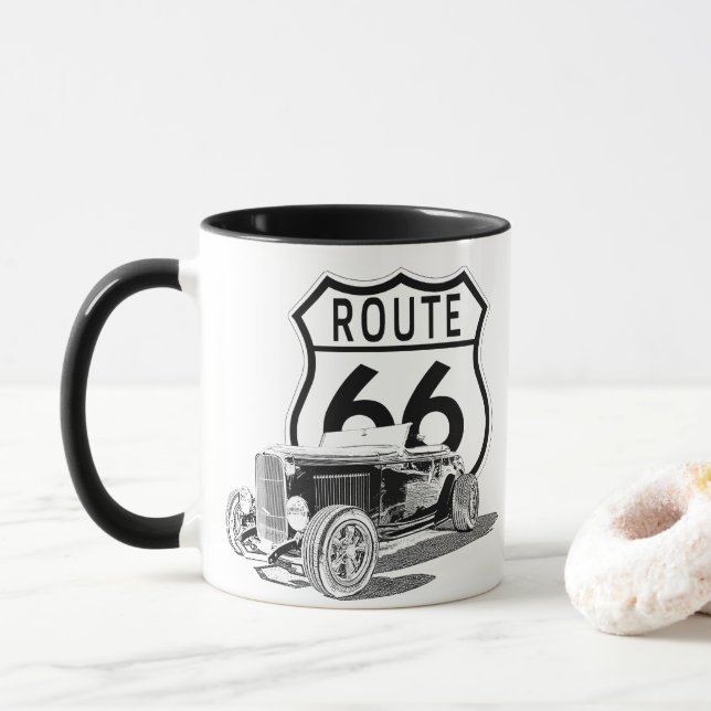 Caneca de Café Design Route 66 (Com Donut)