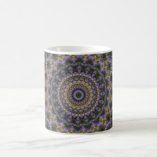 Caneca De Café Design roxo & verde do fractal do laço
