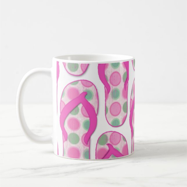 Caneca De Café design sacudir pontilhado cor-de-rosa (Esquerda)
