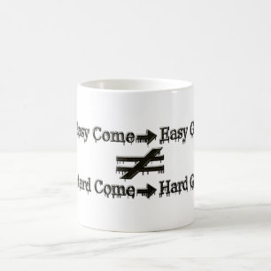Caneca De Café Design Sobre Trabalho Fácil E Relação De Trabal