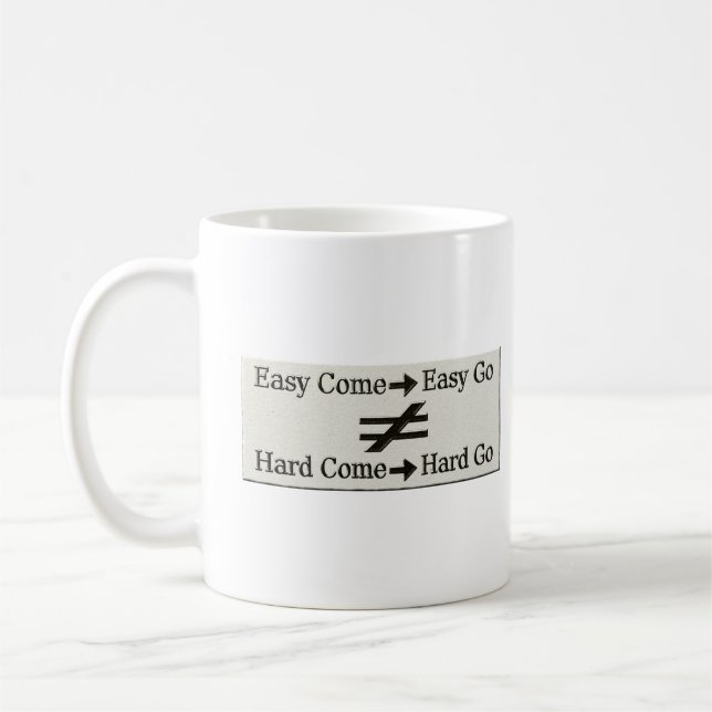 Caneca De Café Design Sobre Trabalho Fácil E Relação De Trabalho  (Esquerda)