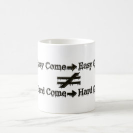 Caneca De Café Design Sobre Trabalho Fácil E Relação De Trabalho 
