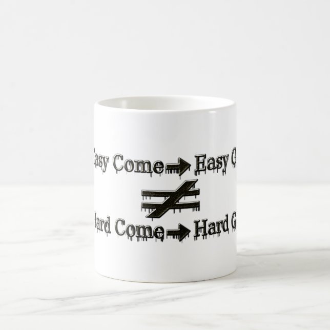 Caneca De Café Design Sobre Trabalho Fácil E Relação De Trabalho  (Centro)