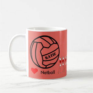 Caneca De Café Design temático personalizado da bola do Netball